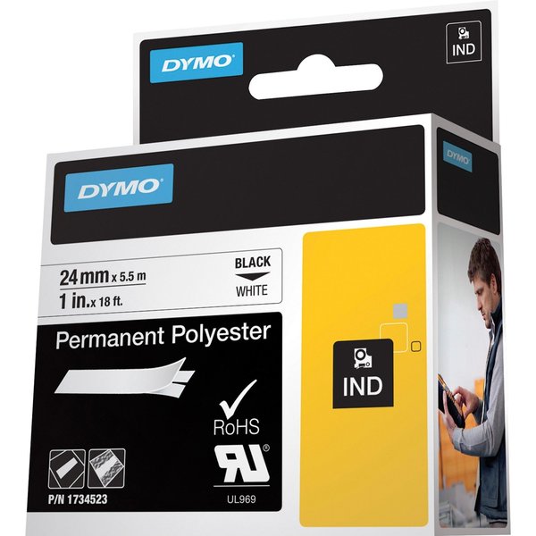 Rhinoâ¢ Label Cartridge, 18 ft. L, Black/White