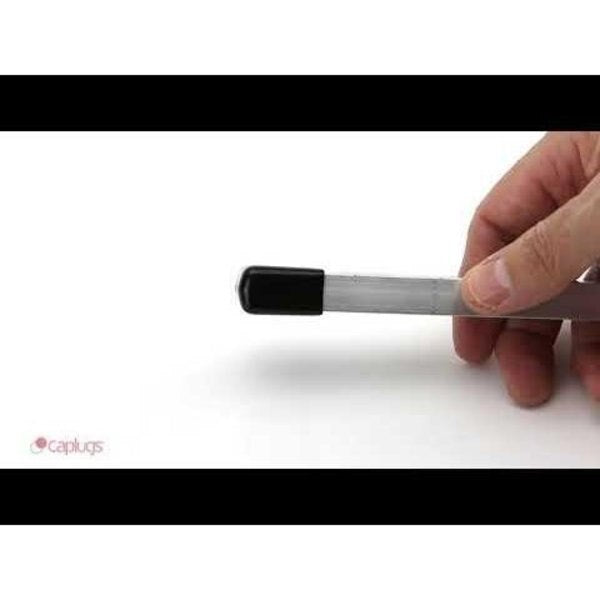 Vinyl Rect Cap - Flat End, Black, Vinyl 750 PK