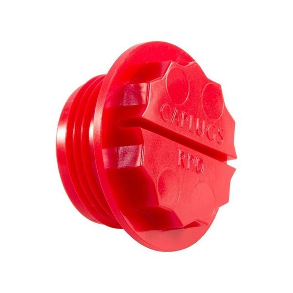 Threaded Plug, Red, High Density Polyethylene 1000 PK