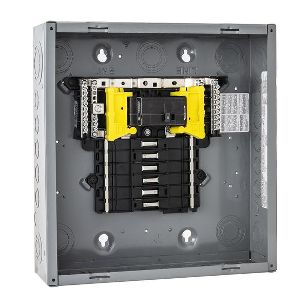 Load Center, 16 Spaces, 100 A Amps, 120/240V AC, QO Circuit Breaker Type