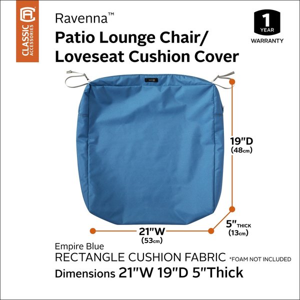 Ravenna Patio Cushion Slipcover, Empire Blue, 21