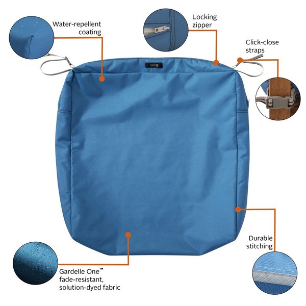 Ravenna Patio Cushion Slipcover, Empire Blue, 21