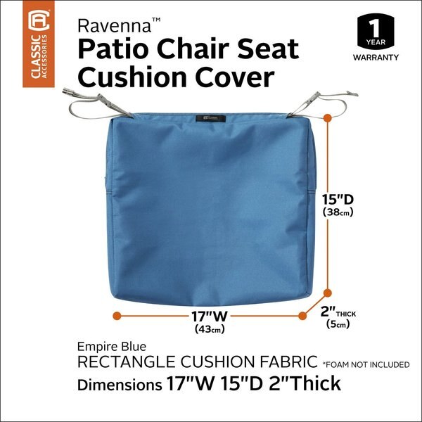 Ravenna Patio Cushion Slipcover, Empire Blue, 17