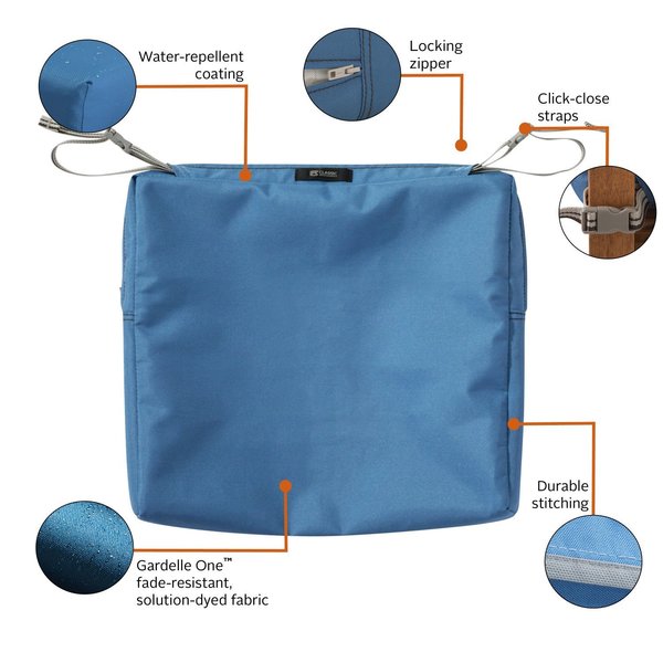 Ravenna Patio Cushion Slipcover, Empire Blue, 17