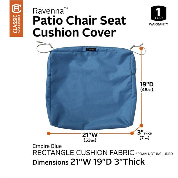 Ravenna Patio Cushion Slipcover, Empire Blue, 21