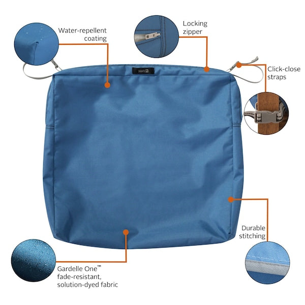 Ravenna Patio Cushion Slipcover, Empire Blue, 21