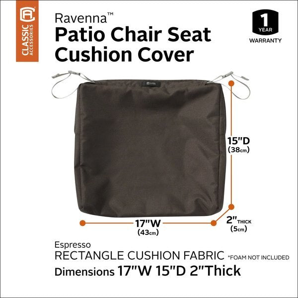 Ravenna Patio Cushion Slipcover, Espresso, 17
