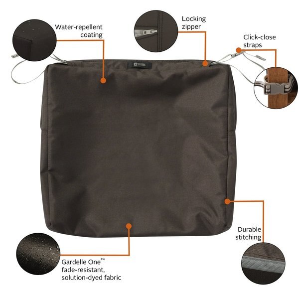 Ravenna Patio Cushion Slipcover, Espresso, 17