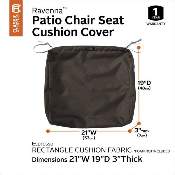Ravenna Patio Cushion Slipcover, Espresso, 21