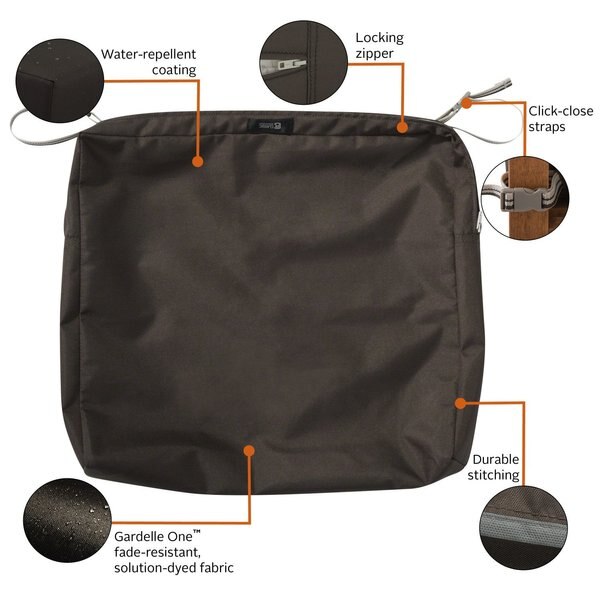 Ravenna Patio Cushion Slipcover, Espresso, 21