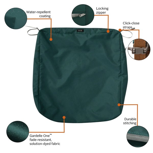 Ravenna Patio Cushion Slipcover, Mallard Green, 23