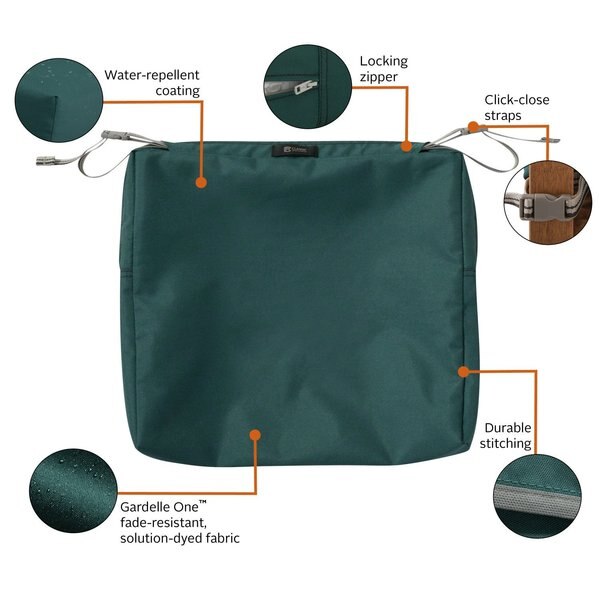 Ravenna Patio Cushion Slipcover, Mallard Green, 17