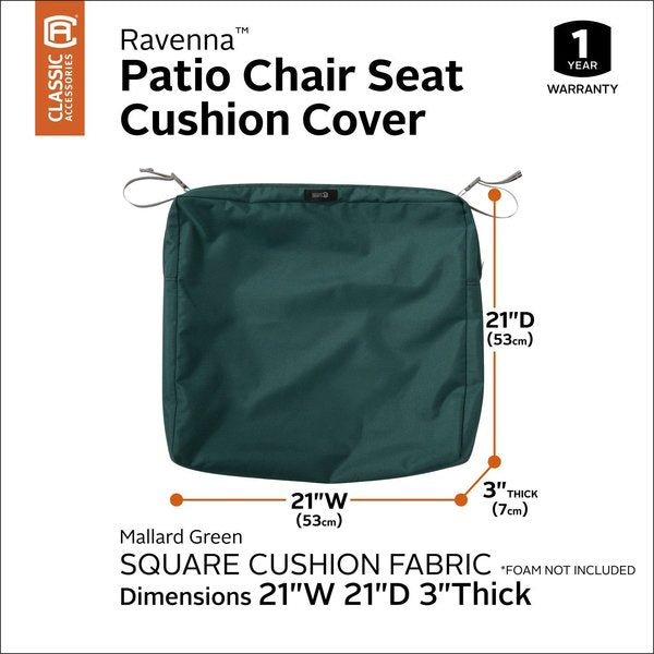 Ravenna Patio Cushion Slipcover, Mallard Green, 21