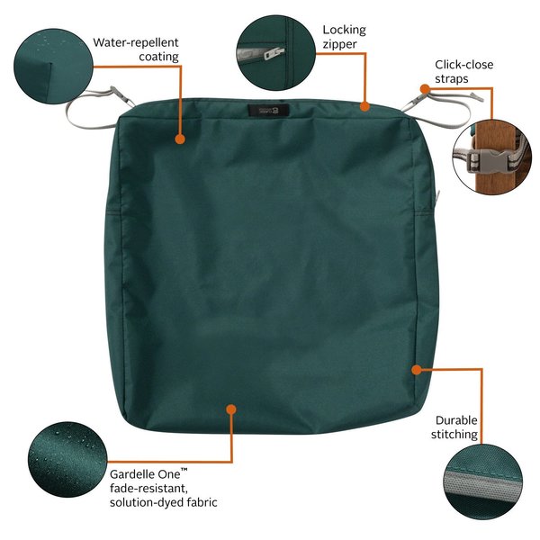 Ravenna Patio Cushion Slipcover, Mallard Green, 21