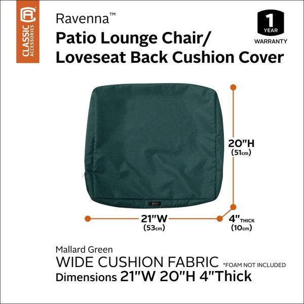 Ravenna Patio Cushion Slipcover, Mallard Green, 21