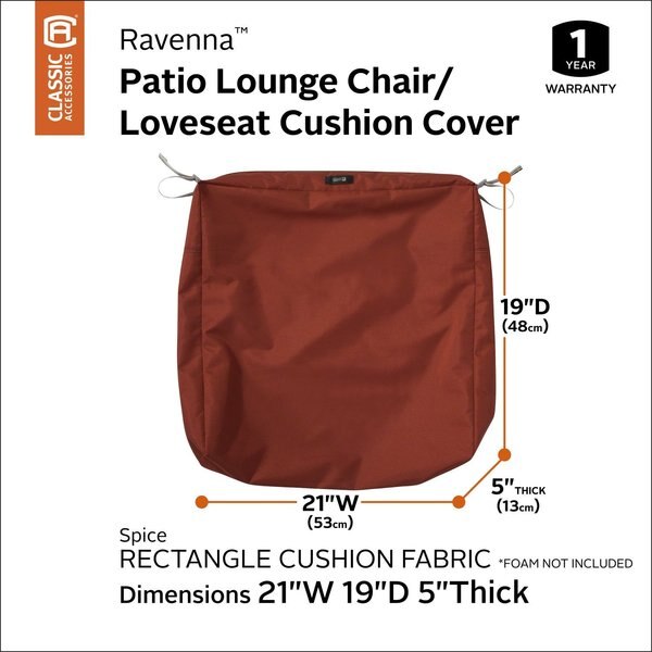 Ravenna Patio Cushion Slipcover, Spice, 21