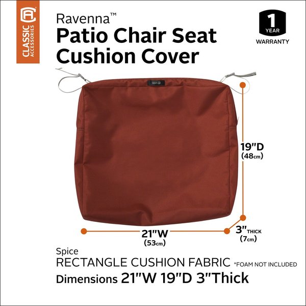Ravenna Patio Cushion Slipcover, Spice, 21
