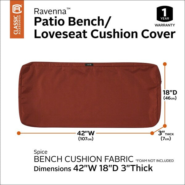 Ravenna Patio Cushion Slipcover, Spice, 42