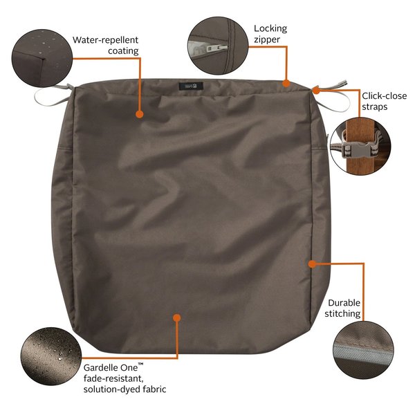 Ravenna Patio Cushion Slipcover, Dark Taupe, 21