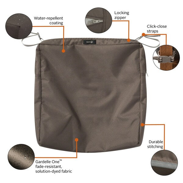 Ravenna Patio Cushion Slipcover, Dark Taupe, 19