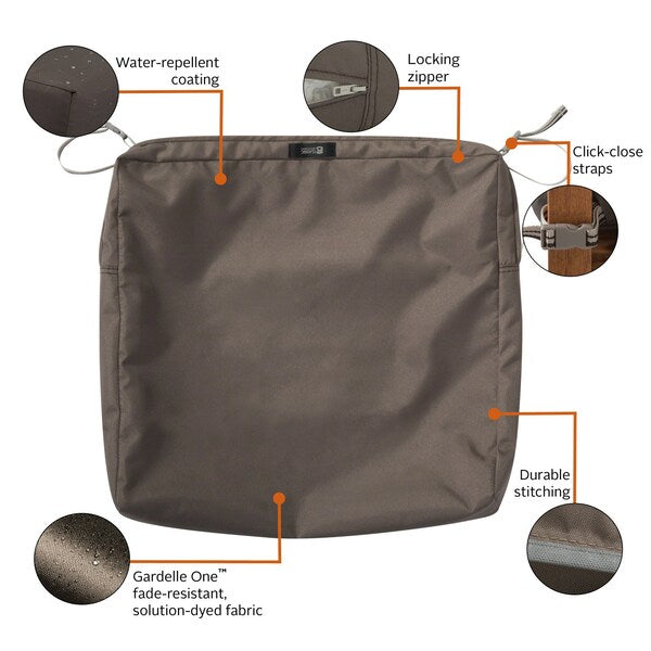 Ravenna Patio Cushion Slipcover, Dark Taupe, 21