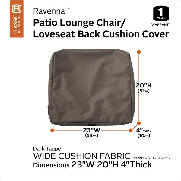 Ravenna Patio Cushion Slipcover, Dark Taupe, 23