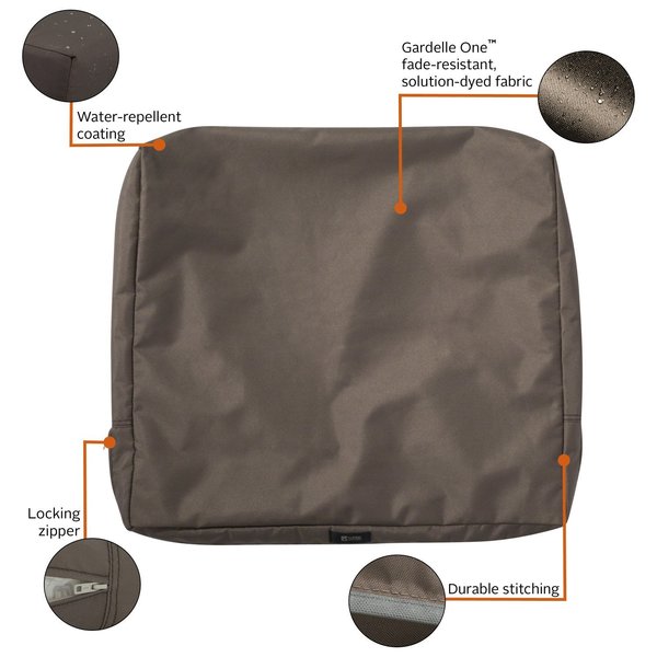 Ravenna Patio Cushion Slipcover, Dark Taupe, 23