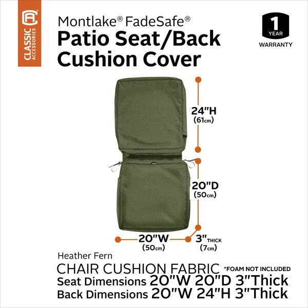 Montlake FadeSafe Chair Cushion Cover, Heather Fern