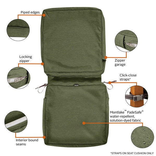 Montlake FadeSafe Chair Cushion Cover, Heather Fern