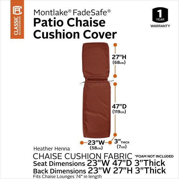 Montlake Patio Cushion Slipcover, Heather Henna, 74