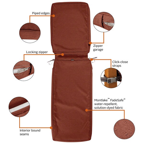 Montlake Patio Cushion Slipcover, Heather Henna, 74