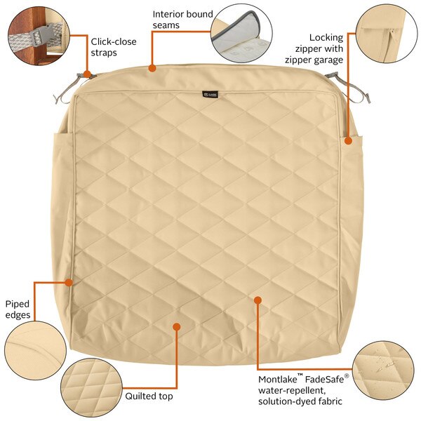 Montlake Quilted Cushion Slipcover, Chamomile, 25