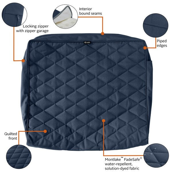 Montlake Quilted Cushion Slipcover, Navy, 21