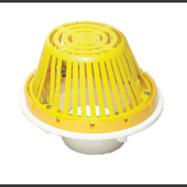PVC Roof Drain With Plastic Dome, Fits 4