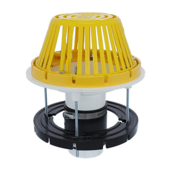 PVC Roof Drain With Plastic Dome, Fits 4