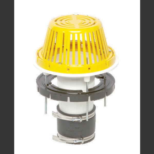 PVC Roof Drain With Aluminum Dome, Fits 4