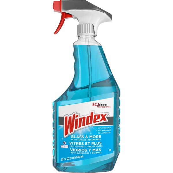 Liquid Glass Cleaner, Blue, Unscented, Trigger Spray Bottle
