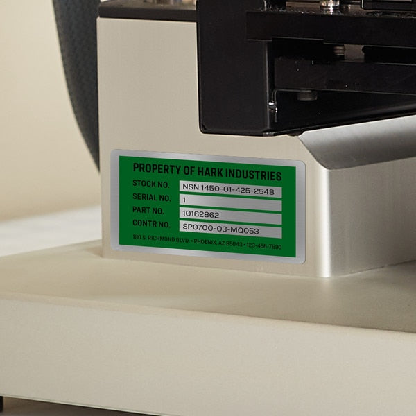 Durable Metallic Asset Tag Labels, PK64