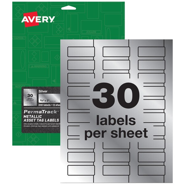 Durable Metallic Asset Tag Labels, PK240