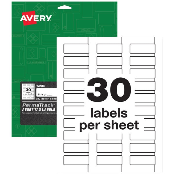 Durable White Asset Tag Labels, La, PK240
