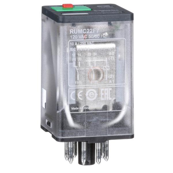 Universal Plug-In Relay, 120 VAC, 120V AC Coil Volts, 2 C/O