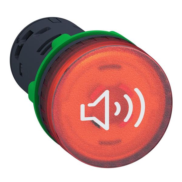 Red Illum Buzzer, 120V, 22mm