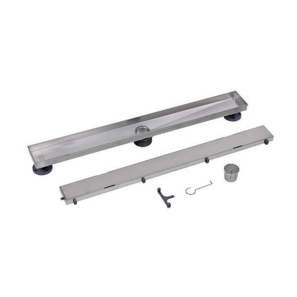 Designlineâ¢ 28 in. Linear Shower Drain Tile-in Grate in Stainless Steel