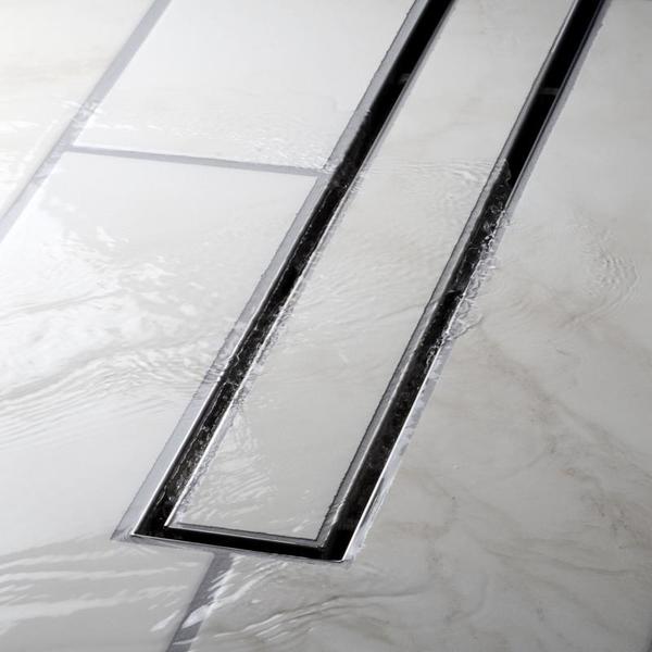 Designlineâ¢ 28 in. Linear Shower Drain Tile-in Grate in Stainless Steel