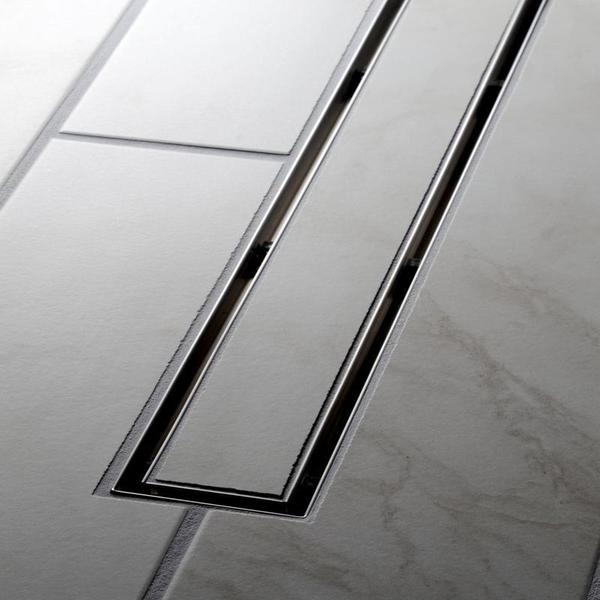 Designlineâ¢ 32 in. Linear Shower Drain Tile-in Grate in Stainless Steel