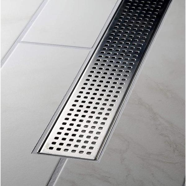 Designlineâ¢ 36 in. Stainless Steel Linear Drain Square Grate