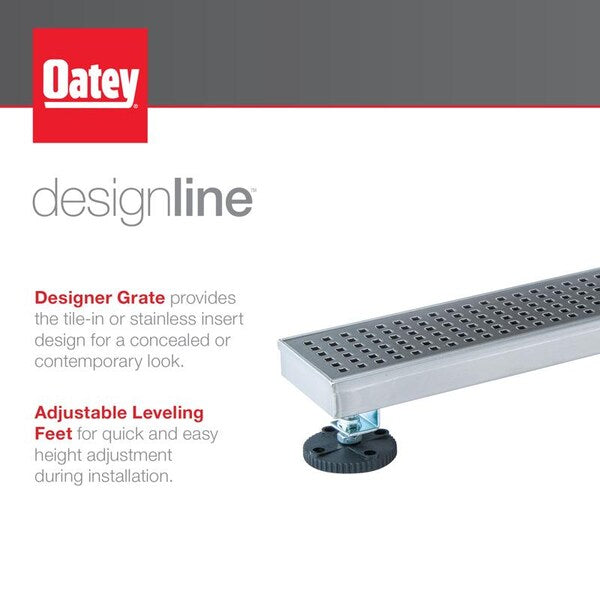 Designlineâ¢ 28 in. Stainless Steel Linear Shower Drain Wave Grate