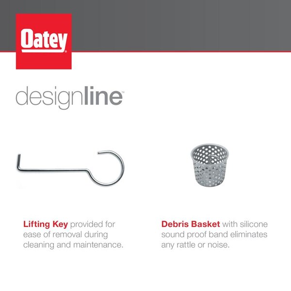 Designlineâ¢ 28 in. Stainless Steel Linear Shower Drain Wave Grate