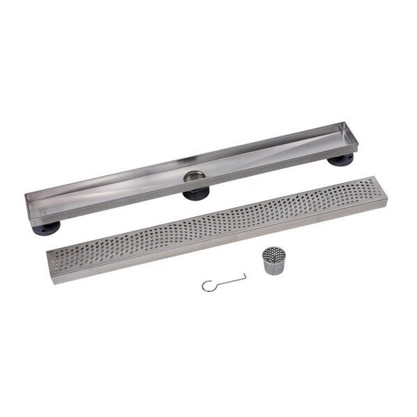 Designlineâ¢ 28 in. Stainless Steel Linear Shower Drain Wave Grate