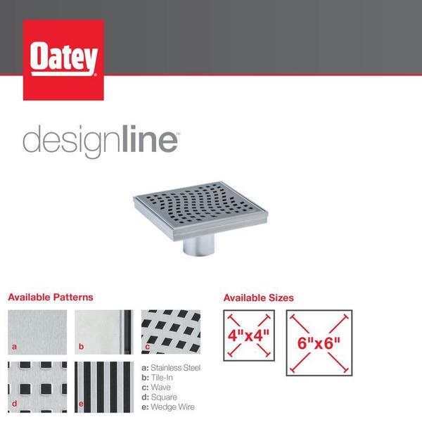 Designlineâ¢ 4 in. x 4 in. Square Drain Square Grate